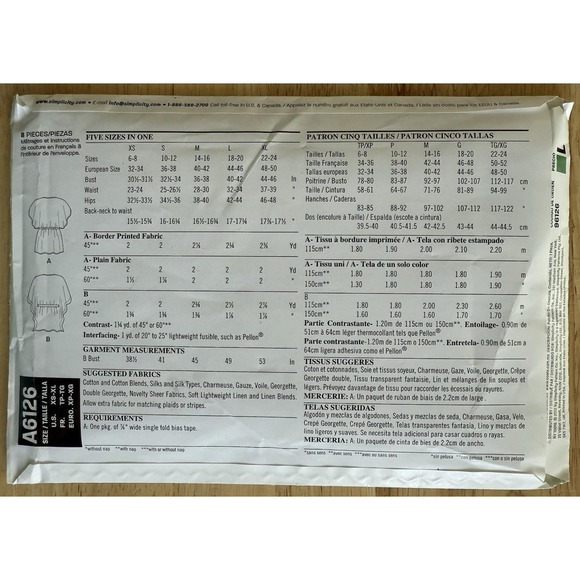 New Look Project Runway Workroom Pattern A6126 Misses' Kimono Coverup Size XS-XL - Picture 2 of 4